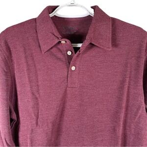 UNTUCKit Dao Long Sleeve Polo Shirt Mens Small Maroon Regular Cotton Blend NEW